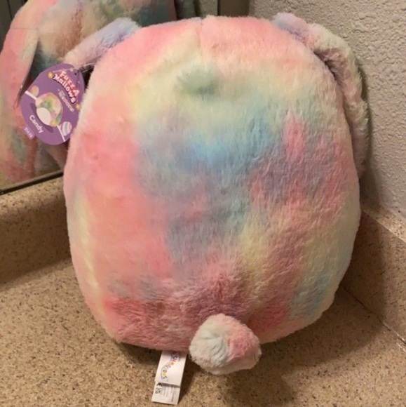 12" Fuzzamallow Cotton Candy Colored Bunny - "Candy" Limited Easter Edition Squi - Picture 11 of 16